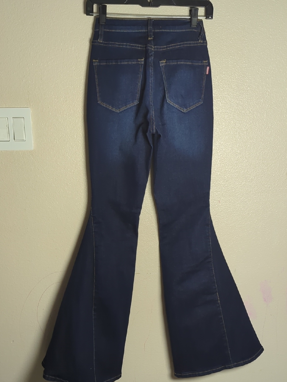 High-Rise Dark Blue Flare Jeans - Picture 6 of 11